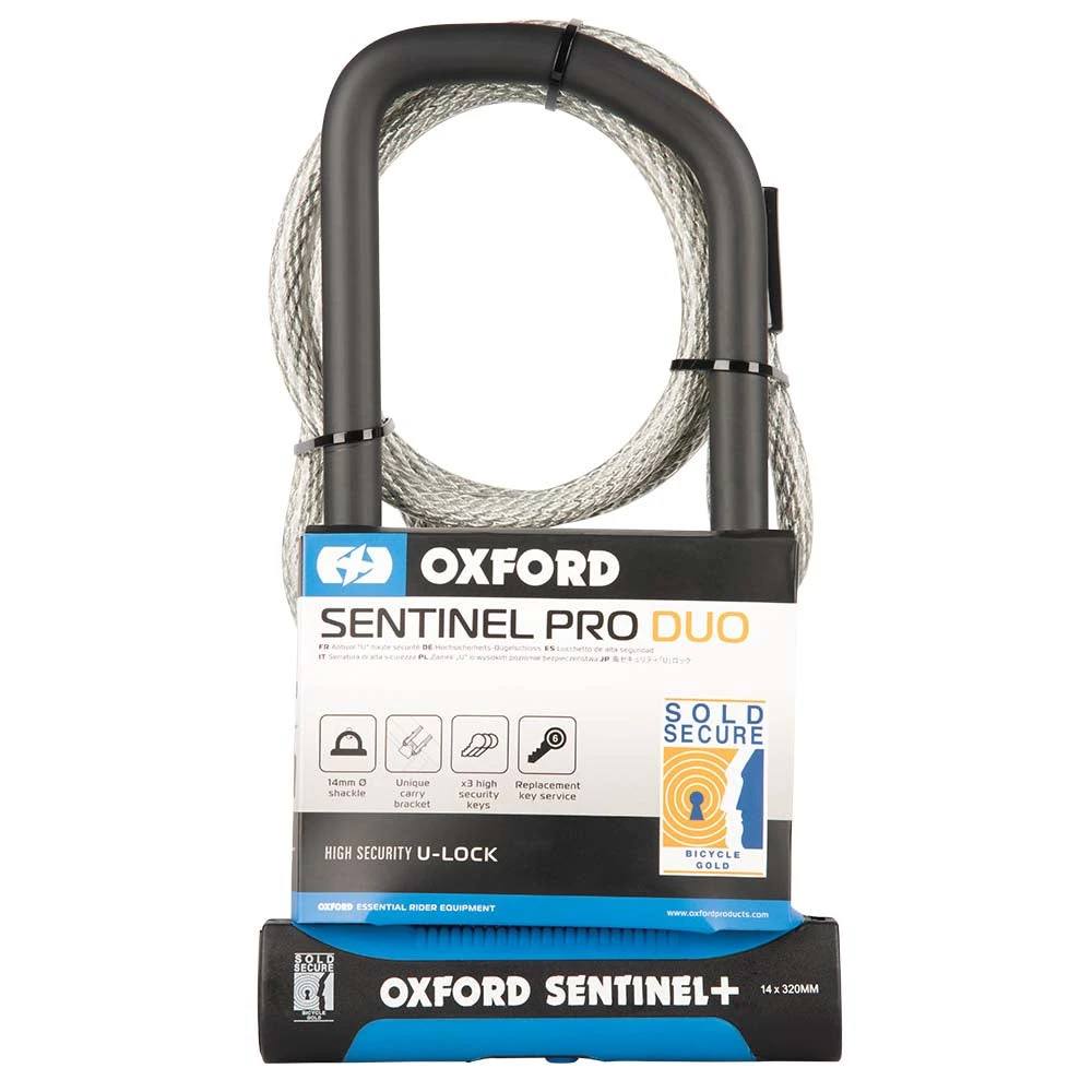 Oxford Sentinel Pro Duo U-Lock 320mm X 177mm + Cable 4 Oxford Sentinel Pro Duo U-Lock 320mm X 177mm + Cable - Image 2