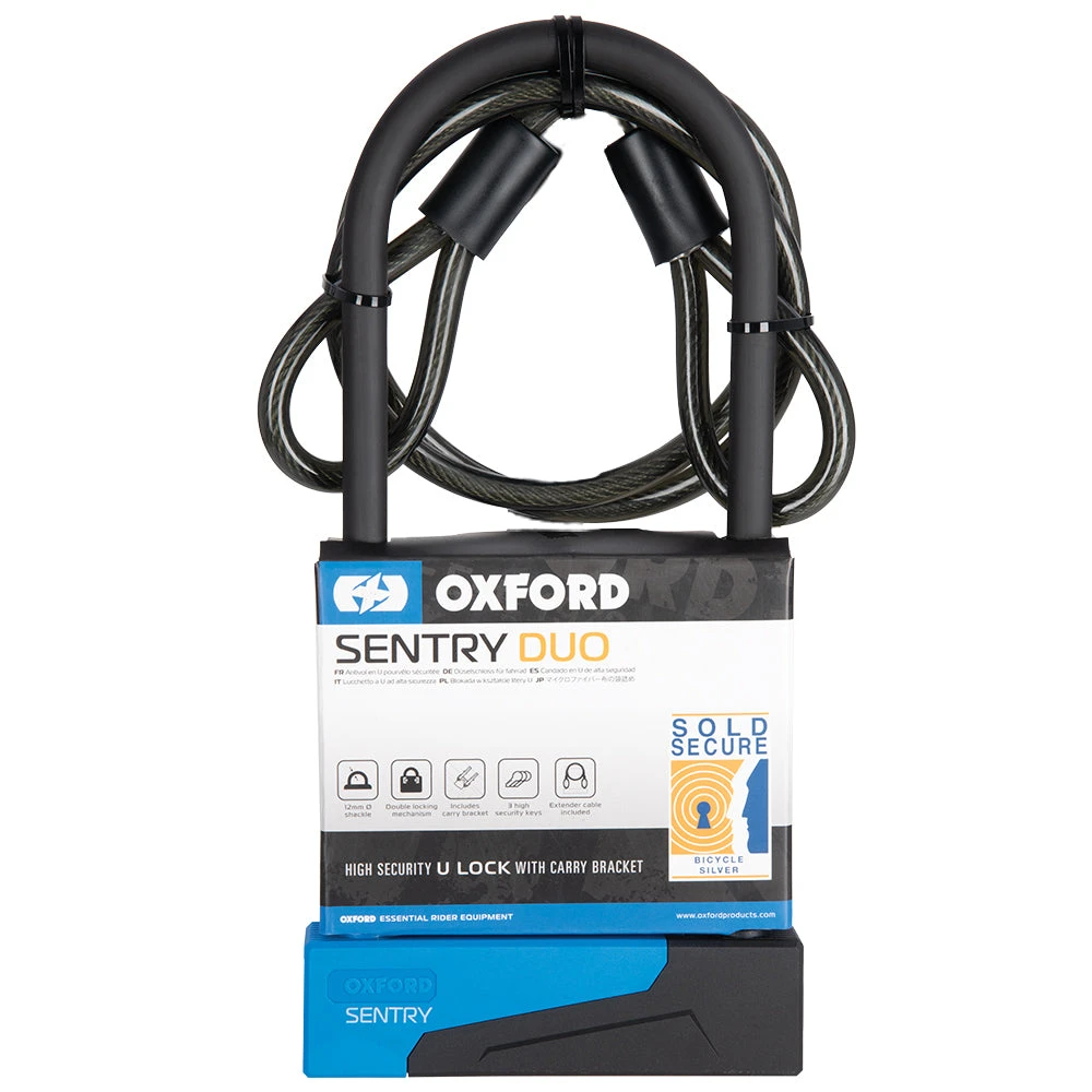 Oxford Sentry Duo U-Lock 320mm X 158mm + Cable 3 Oxford Sentry Duo U-Lock 320mm X 158mm + Cable