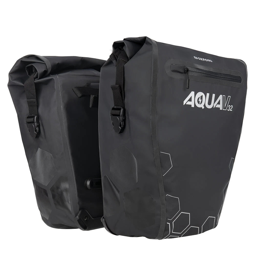 Oxford Aqua V 32 Double Pannier Bag Black 4 Oxford Aqua V 32 Double Pannier Bag Black - Image 2
