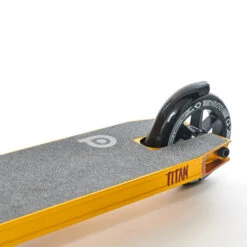 District Titan Complete Scooter - Ano Gold / Black 120mm Wheels 9 District Titan Complete Scooter - Ano Gold / Black 120mm Wheels -Les Cycles Shop Titan Gold Back DIC20006