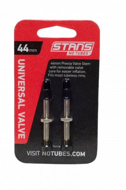 Stans NoTubes Universal Presta Valve Stems Brass Pair 44mm 3 Stans NoTubes Universal Presta Valve Stems Brass Pair 44mm